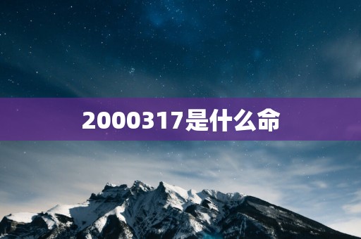 2000317是什么命