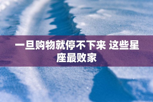 一旦购物就停不下来 这些星座最败家