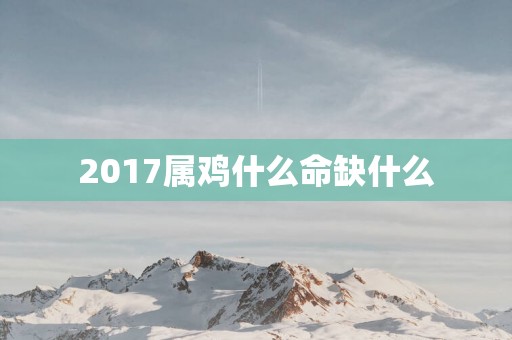 2017属鸡什么命缺什么