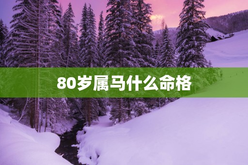 80岁属马什么命格