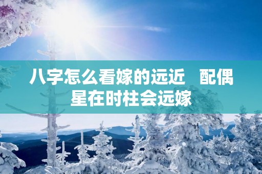 八字怎么看嫁的远近   配偶星在时柱会远嫁