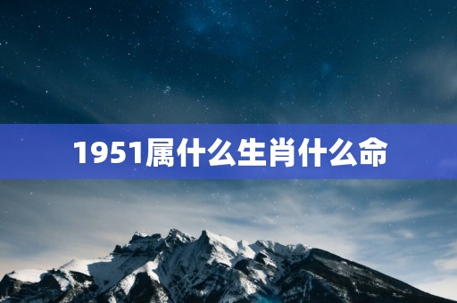 1951属什么生肖什么命