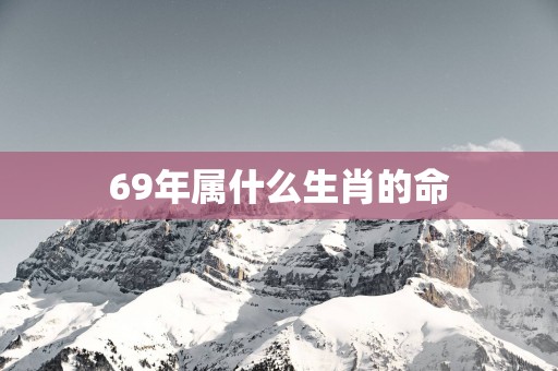 69年属什么生肖的命