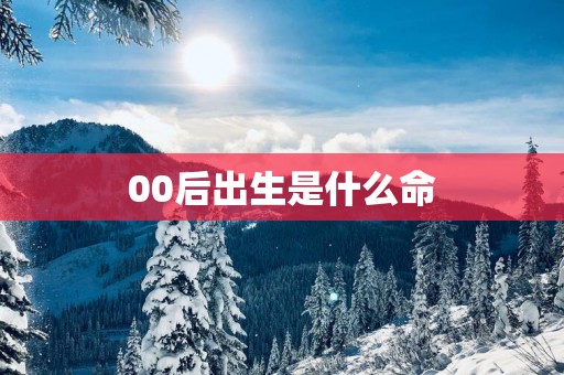 00后出生是什么命