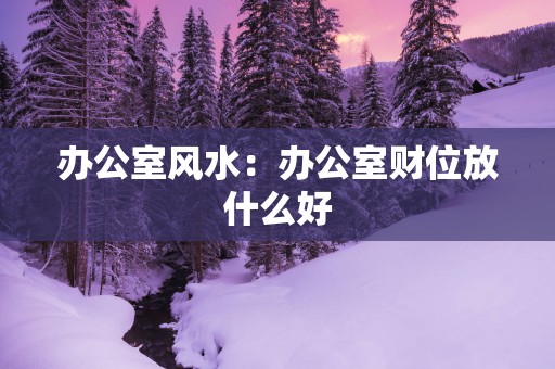 办公室风水：办公室财位放什么好