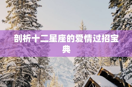 剖析十二星座的爱情过招宝典