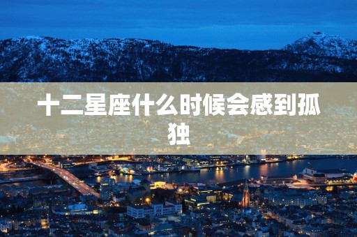 十二星座什么时候会感到孤独
