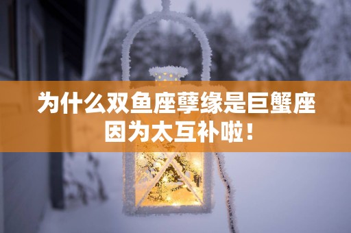 为什么双鱼座孽缘是巨蟹座 因为太互补啦！