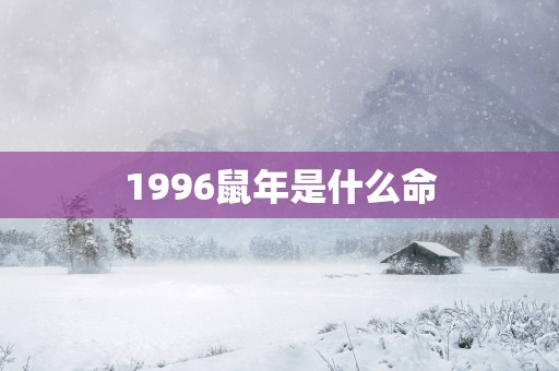 1996蛇年是什么命