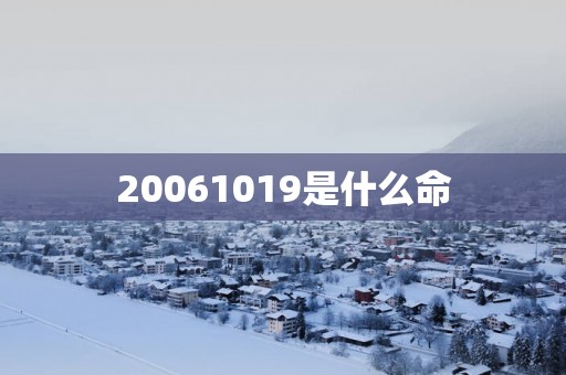 20061019是什么命