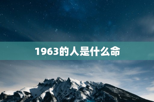 1963的人是什么命