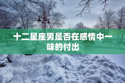 十二星座男是否在感情中一味的付出