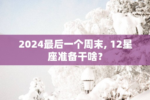 2025最后一个周末, 12星座准备干啥？