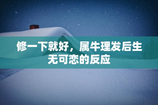 修一下就好，属牛理发后生无可恋的反应