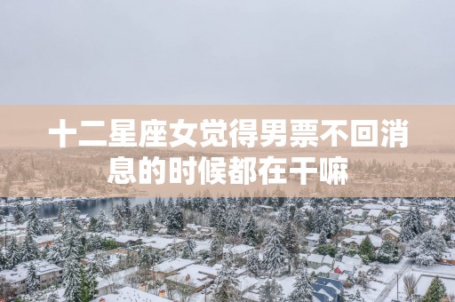 十二星座女觉得男票不回消息的时候都在干嘛