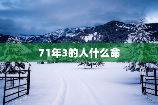 71年3的人什么命
