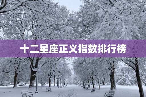 十二星座正义指数排行榜