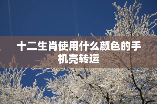 十二生肖使用什么颜色的手机壳转运