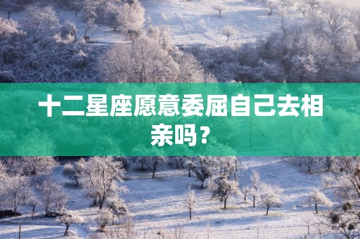 十二星座愿意委屈自己去相亲吗？