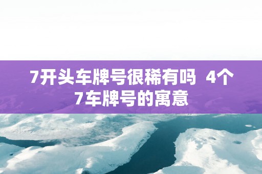 7开头车牌号很稀有吗  4个7车牌号的寓意