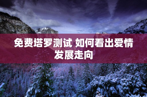 免费塔罗测试 如何看出爱情发展走向