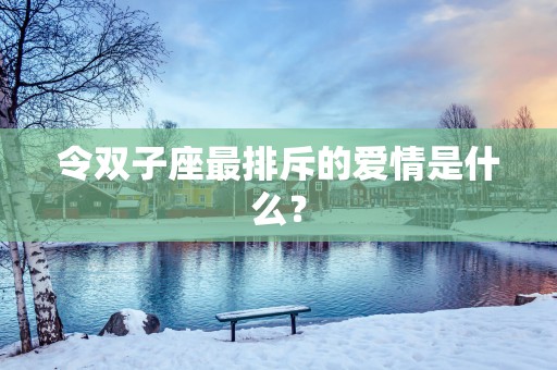 令双子座最排斥的爱情是什么？