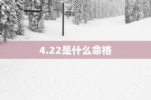 4.22是什么命格