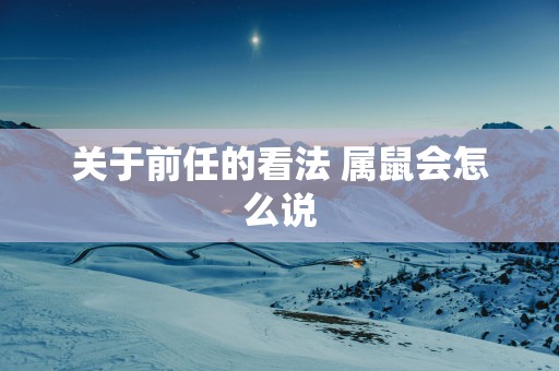 关于前任的看法 属鼠会怎么说