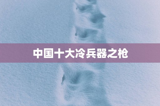 中国十大冷兵器之枪