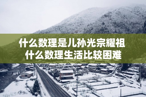 什么数理是儿孙光宗耀祖 什么数理生活比较困难