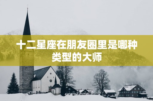 十二星座在朋友圈里是哪种类型的大师
