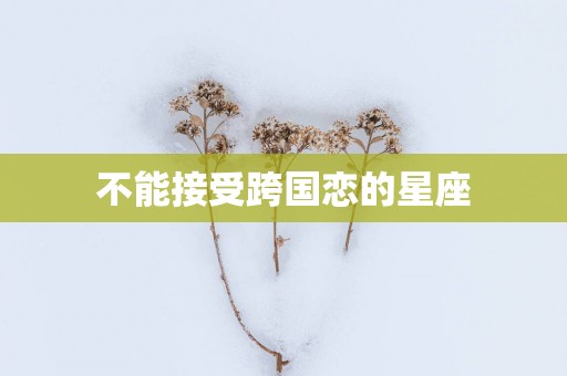 不能接受跨国恋的星座