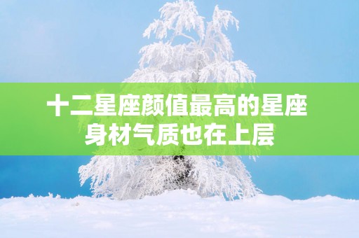 十二星座颜值最高的星座 身材气质也在上层