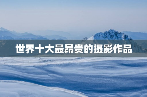 世界十大最昂贵的摄影作品