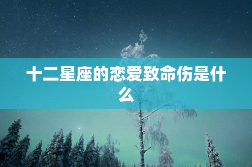十二星座的恋爱致命伤是什么
