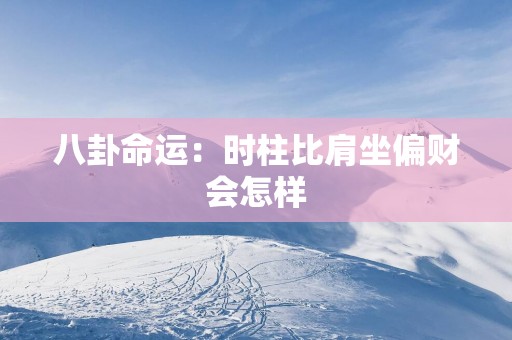 八卦命运：时柱比肩坐偏财会怎样