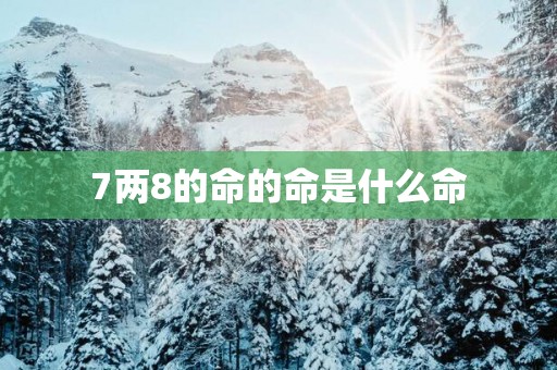 7两8的命的命是什么命