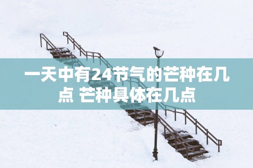 一天中有24节气的芒种在几点 芒种具体在几点