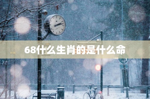 68什么生肖的是什么命