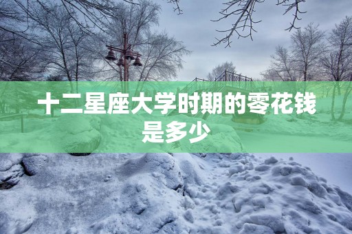 十二星座大学时期的零花钱是多少