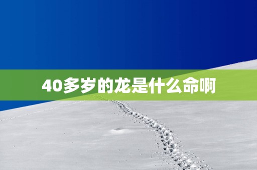 40多岁的龙是什么命啊