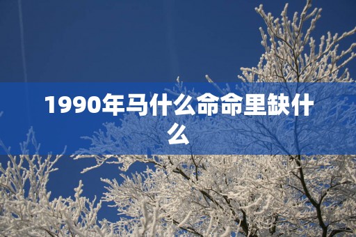1990年马什么命命里缺什么