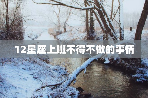 12星座上班不得不做的事情