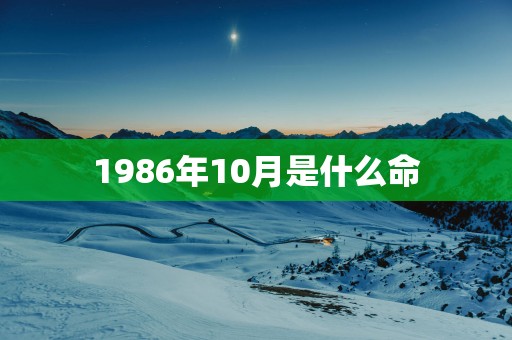 1986年10月是什么命