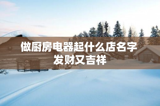 做厨房电器起什么店名字 发财又吉祥