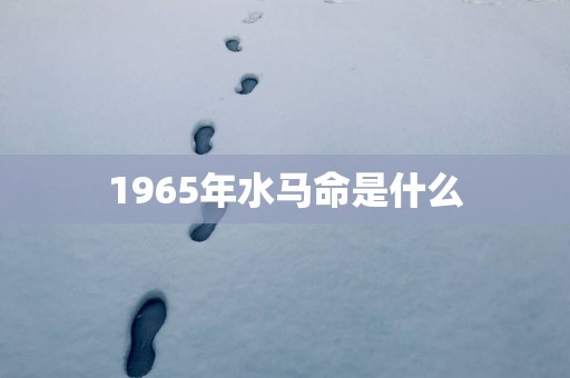 1965年水马命是什么