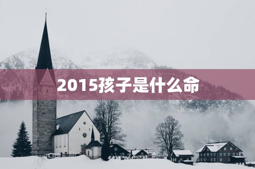 2015孩子是什么命