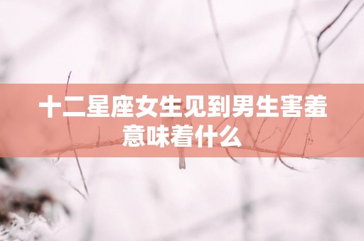 十二星座女生见到男生害羞意味着什么