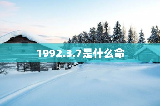 1992.3.7是什么命