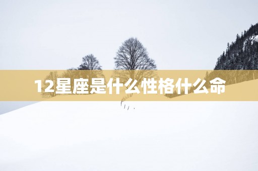 12星座是什么性格什么命